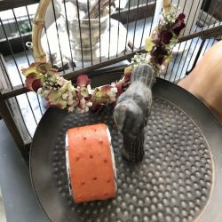 La manchette en cuir orange