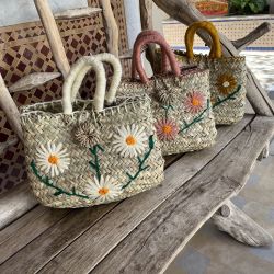 Le mini panier brodé fleurs