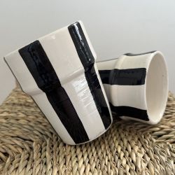 Lot de deux mugs rayé